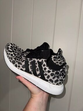 Black and White Leopard Knit Adidas Sneaker